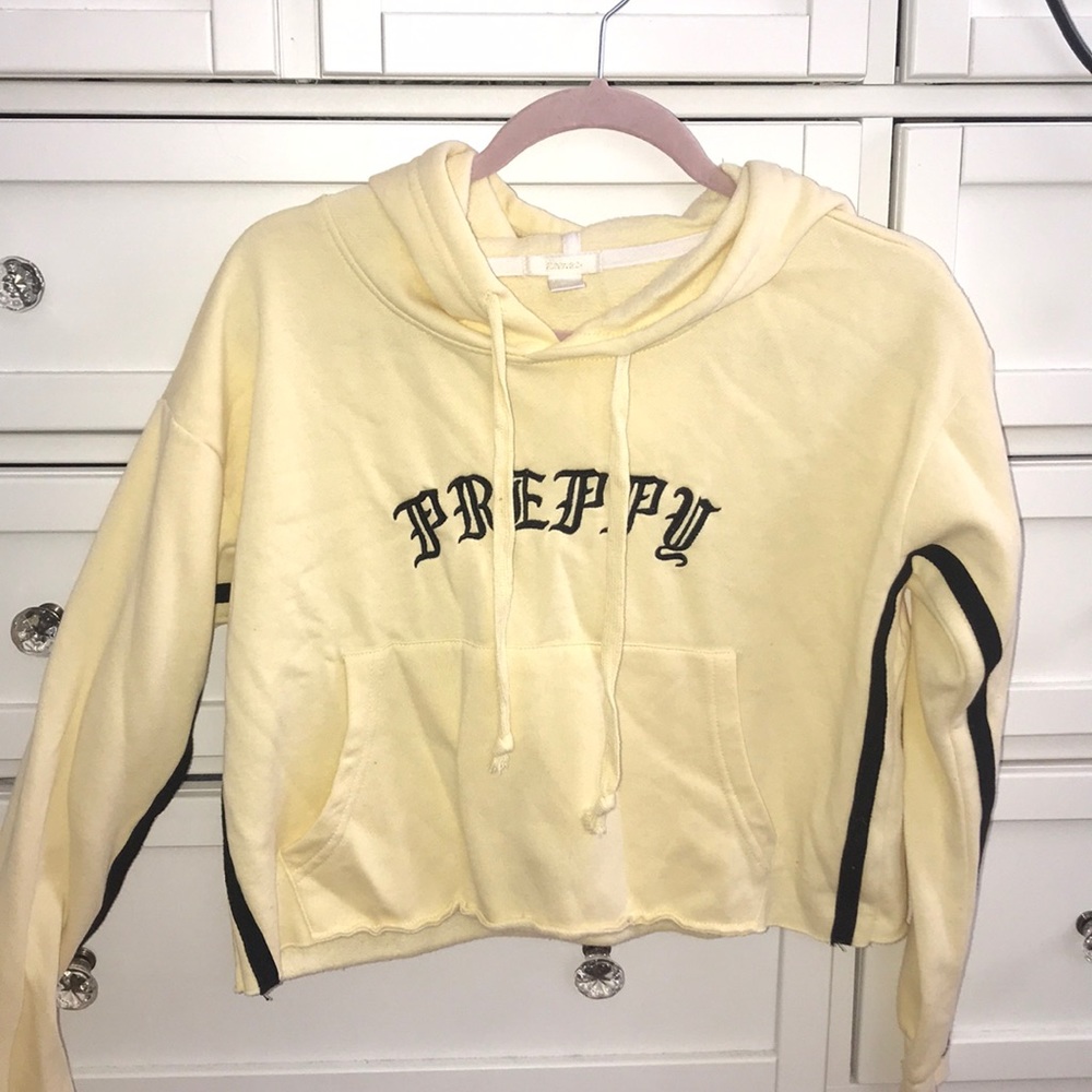 Yellow Cropped Sweatshirt